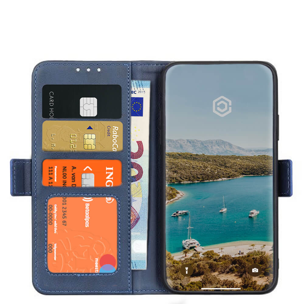 Casecentive Magnetic Leather Wallet Case iPhone 12 Mini blau