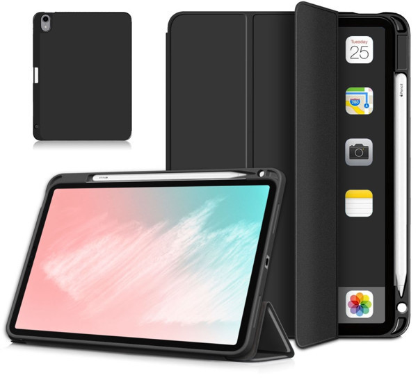 Casecentive Smart Case Tri-fold mit Apple Pencil Halterung iPad Air 2020 schwarz