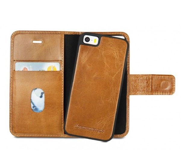 DBramante1928 Wallet Folio Case iPhone 5(S)/SE braun cognac