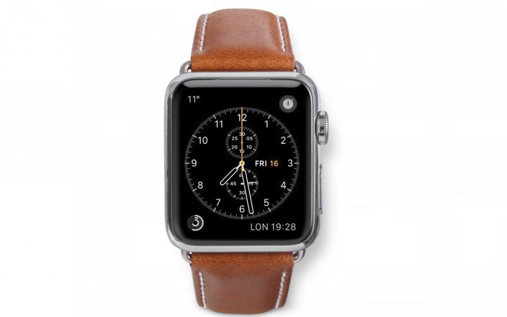 Dbramante1928 Kopenhagen Apple Watch Strap 38mm silber/braun