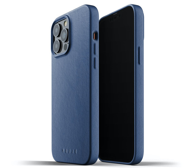 Mujjo Leather Case iPhone 13 Pro Max blau