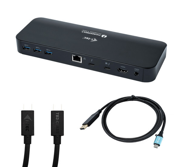 i-Tec Thunderbolt 3 Dual 4K Docking Station + USB-C / DP Kabel schwarz