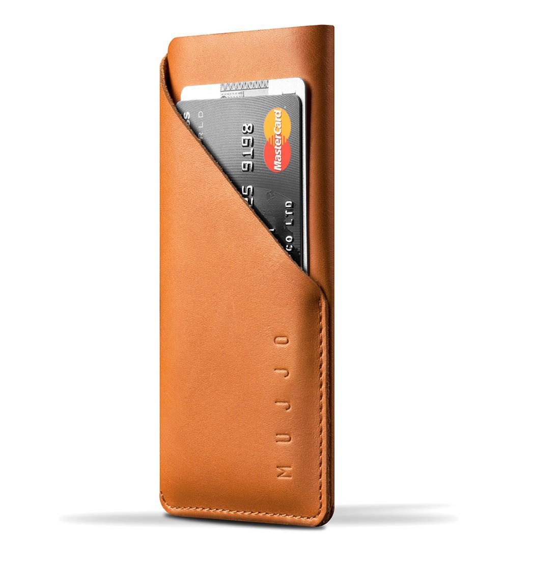 Mujjo Wallet Sleeve Slim Fit Leder iPhone X / XS braun