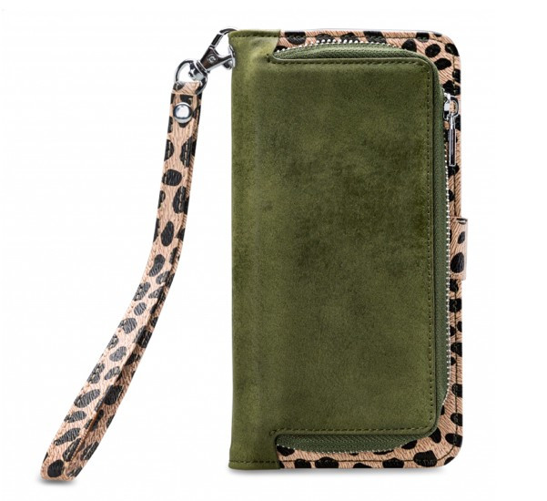 Mobilize 2in1 Gelly Wallet Zipper Hülle iPhone 11 Pro olivgrün / leopard