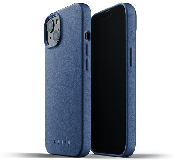 Mujjo Leather Case iPhone 13 blau