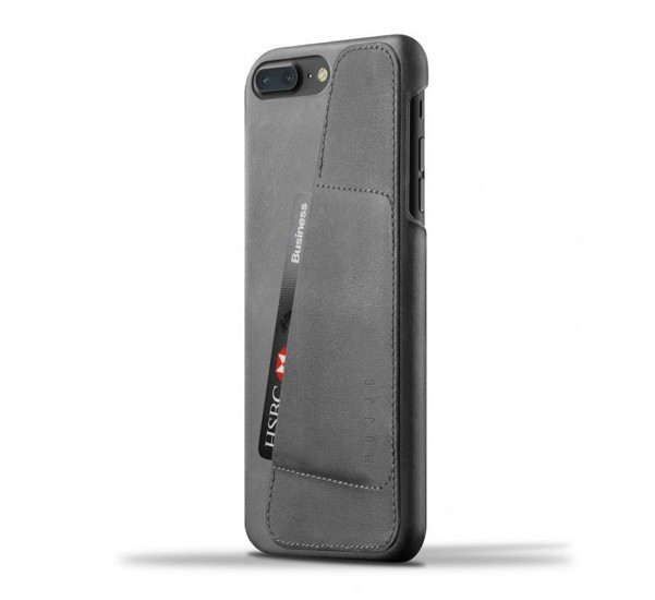 Mujjo Leather Wallet Case iPhone 7 grau