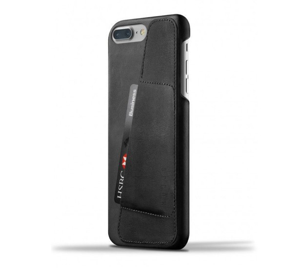 Mujjo Leather Wallet Case iPhone 7 Plus schwarz