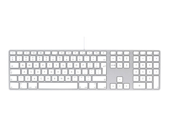 Apple Kabelgebundene Tastatur USB Numerischer Tastenblock QWERTY White