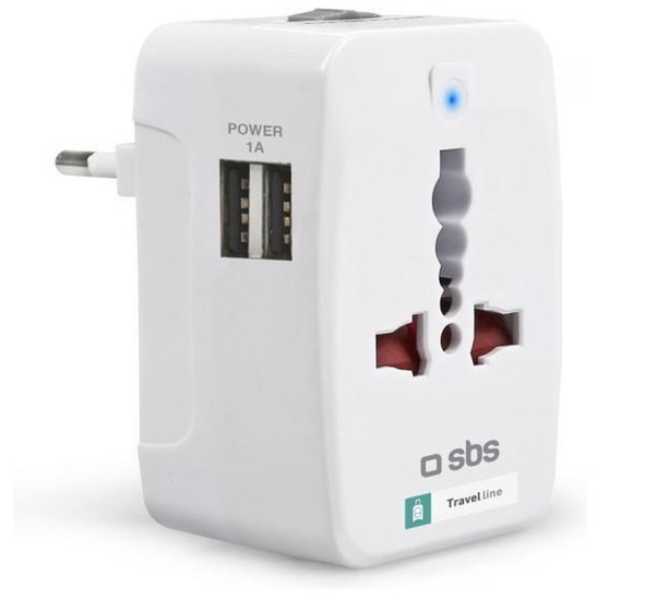 SBS Reise Adapter mit 2 USB Ausgängen