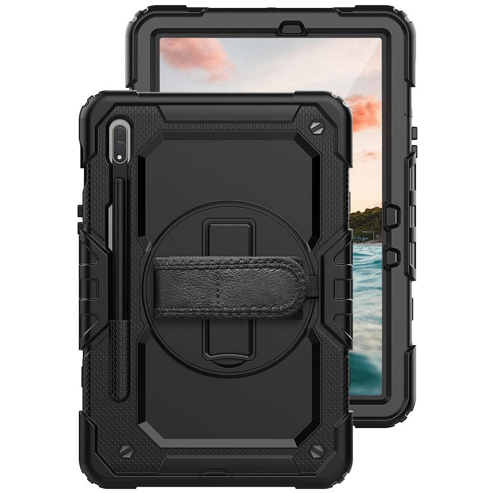 Casecentive Handstrap Pro Hardcase mit Griff Galaxy Tab S8 2022 schwarz