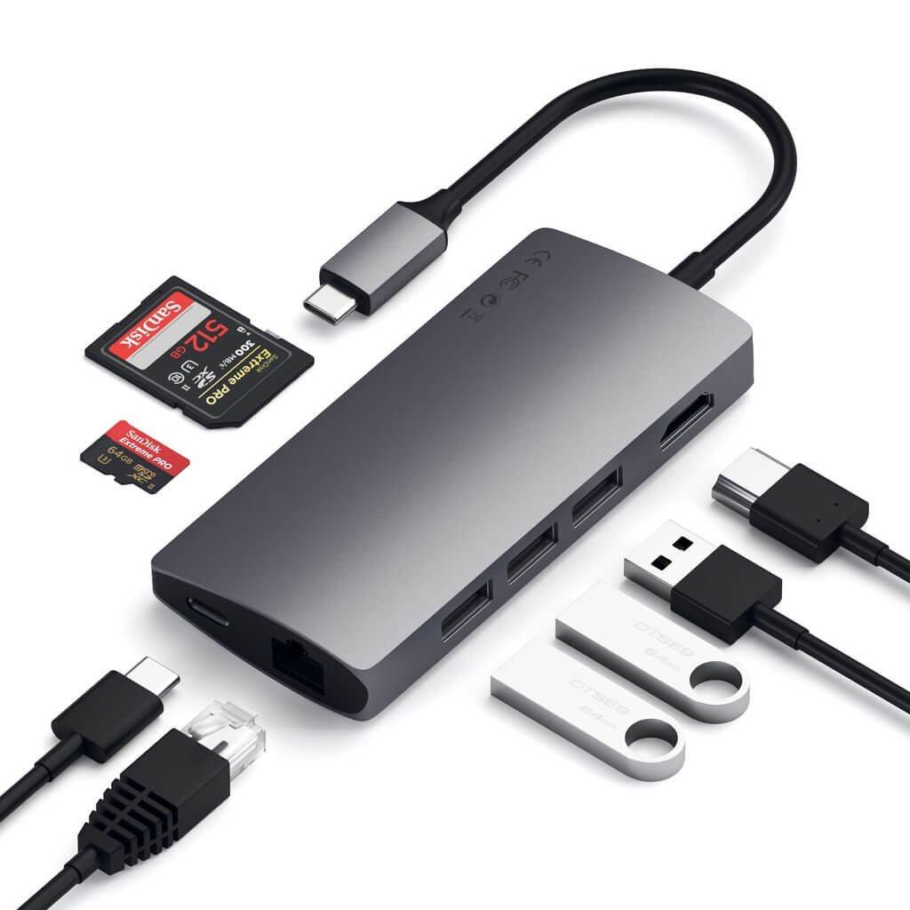 Satechi USB-C Multi-Port Adapter 4K Ethernet V2 space grey
