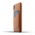 Mujjo Leather Wallet Case iPhone XR braun