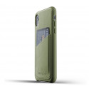 Mujjo Leather Wallet Case iPhone XR grün