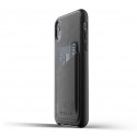 Mujjo Leather Wallet Case iPhone XR schwarz