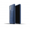 Mujjo Leather Wallet Case iPhone 11 blau