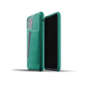 Mujjo Leather Wallet Case iPhone 11 grün