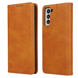 Casecentive Leder case Luxus Samsung Galaxy S21 Plus braun