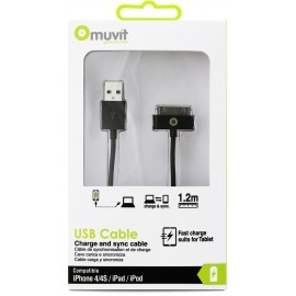 Muvit Charge & Sync 30-pin Kabel 1.2 m schwarz
