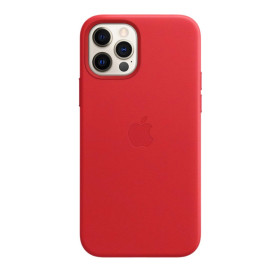 Apple Leather MagSafe Case iPhone 12 Pro Max rot