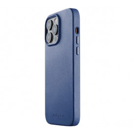 Mujjo Lederhülle mit MagSafe iPhone 14 Pro blau