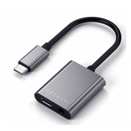 Satechi Aluminium Typ-C auf 3,5mm Kopfhörer USB-C PD grau