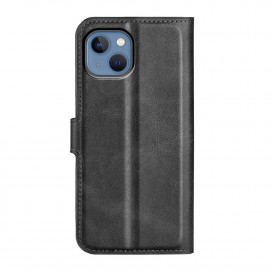 Casecentive Leder Wallet Hülle mit Verschluss iPhone 14 schwarz