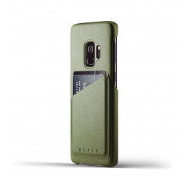 Mujjo Leather Wallet Case Galaxy S9 grün
