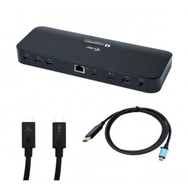 i-Tec Thunderbolt 3 Dual 4K Docking Station + USB-C / DP Kabel schwarz