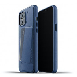 Mujjo Lederhülle Wallet Case iPhone 12 Pro Max blau