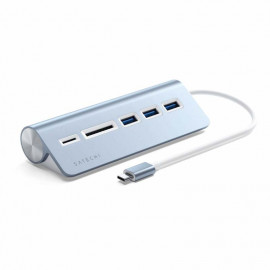 Satechi USB-C Aluminium USB Hub & Kartenleser blau