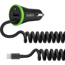Belkin BOOST UP Universal KFZ-Ladegerät 2.4A mit gespultem Lightning Ladekabel schwarz