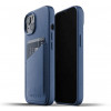 Mujjo Leder Wallet Case iPhone 13 Mini blau