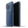 Mujjo Leder Wallet Case iPhone 13 Pro Max blau