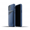 Mujjo Lederhülle Wallet Case iPhone 12 Mini blau