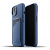 Mujjo Leder Wallet Case iPhone 13 blau