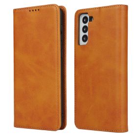 Casecentive Leder case Luxus Samsung Galaxy S21 Plus braun