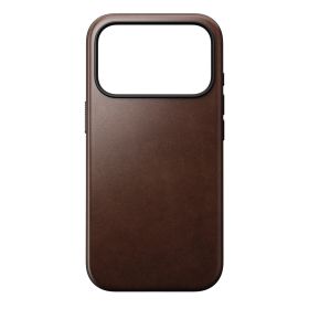 Nomad Moderne Leder Hülle iPhone 17 Pro Rustikales Braun Horween
