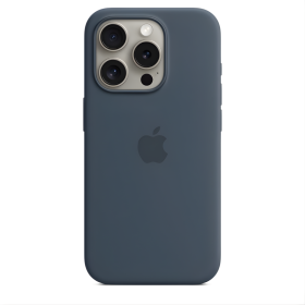 Apple Silicone MagSafe Case iPhone 15 Pro Storm Blue