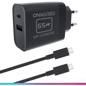 Oniverse AC Adapter Kabel 65W USB C Switch 2 Schwarz (1.5 Meter)