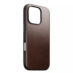 Nomad Modern Leather Case iPhone 16 Pro Max Rustic Brown Horween