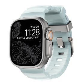 Nomad Rocky Point Armband Apple Watch Ultra 46mm / 49mm Icy Blue Glow Connector Natural