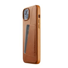 Mujjo Lederhülle Wallet iPhone 14 / 15 Plus braun