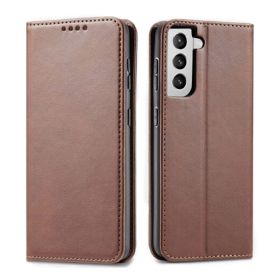 Casecentive Leder Wallet case Luxus Samsung Galaxy S21 Plus braun