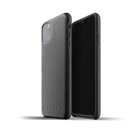 Mujjo Leder Hülle iPhone 11 Pro Max Schwarz