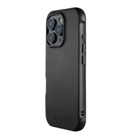 Mujjo Leather Shield Case iPhone 16 Pro Schwarz