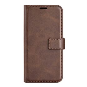 Casecentive Leder Wallet Hülle mit Verschluss iPhone 15 braun