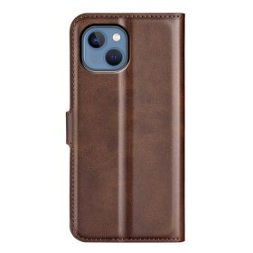 Casecentive Leder Wallet Hülle mit Verschluss iPhone 14 Pro Max dunkelbraun