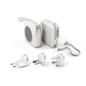 Epico Travel UltraPack 3in1 tragbare kabellose magnetische Power Bank und Wandladegerät 10.000mAh Weiß