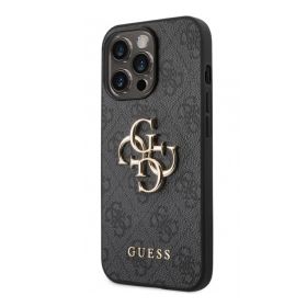 Guess PU 4G Metal Logo case iPhone 14 Pro grau