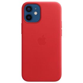 Apple Leather Case iPhone 12 Mini rot 